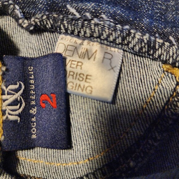 Rock & Republic Denim Rx Fever Midrise Jean Size 2 Blue - Picture 13 of 14